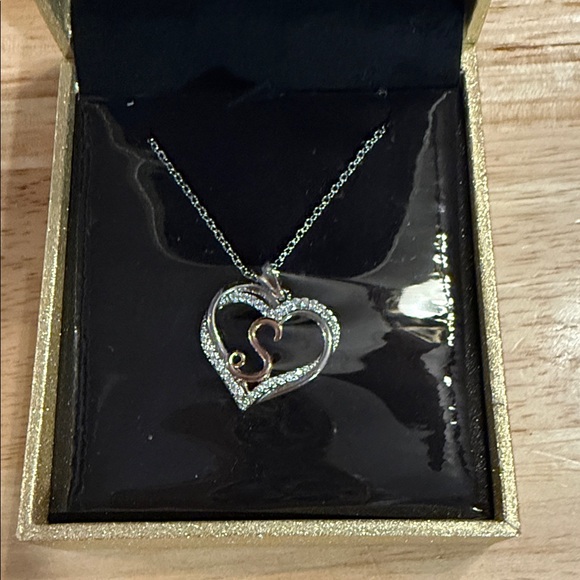 Derdaln Jewelry - Heart Pendant Necklace with Silver and Gold Accents